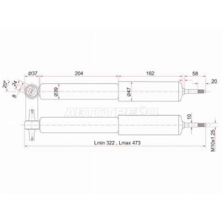 Амортизатор передний TOYOTA LITE/TOWNACE 2WD 98-01 лев=RH SAT