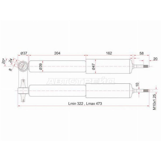 Амортизатор передний TOYOTA LITE/TOWNACE 2WD 98-01 лев=RH SAT