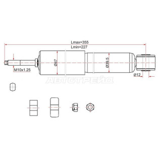 Амортизатор передний TOYOTA LITE/TOWNACE NOAH 96-07 лев=RH SAT