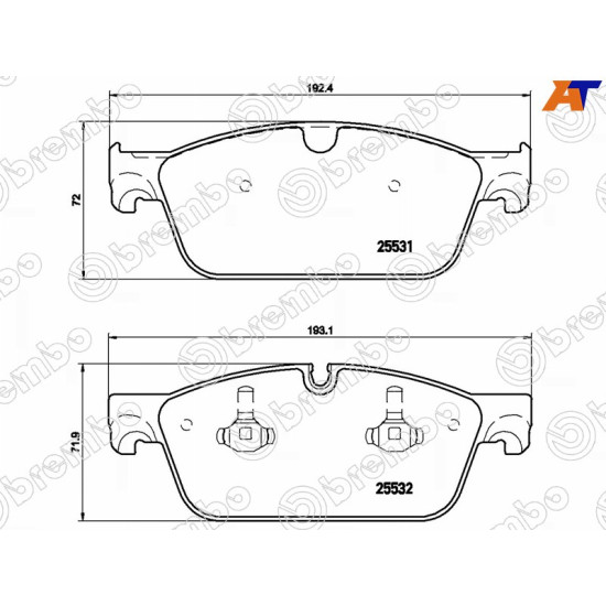 Колодки тормозные перед MERCEDES X166/W166 AMG BREMBO