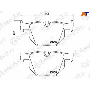 Колодки тормозные зад BMW 5 E60 BREMBO