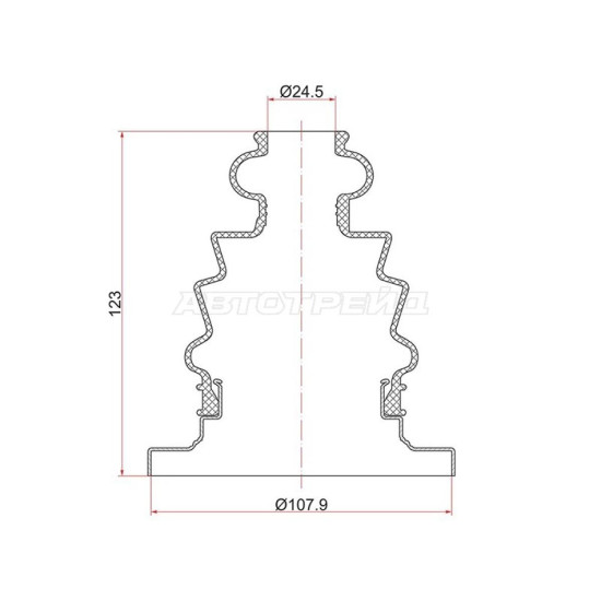 Пыльник шрус внутренний VOLKSWAGEN PASSAT B5/AUDI A4 95-01 97-05 (2 хомута. резина) SAT