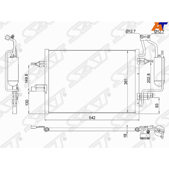 Радиатор кондиционера OPEL  MERIVA A 03-09 SAT