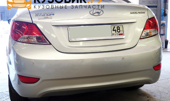 Обзор: Бампер задний в цвет кузова Hyundai Solaris (2011-2014) седан