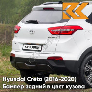 Бампер задний в цвет кузова Hyundai Creta (2016-2021) PGU - WHITE CRYSTAL - Белый